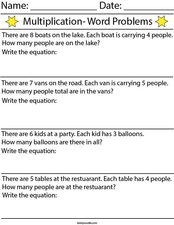 Multiplication Problem Worksheets For Grade 4